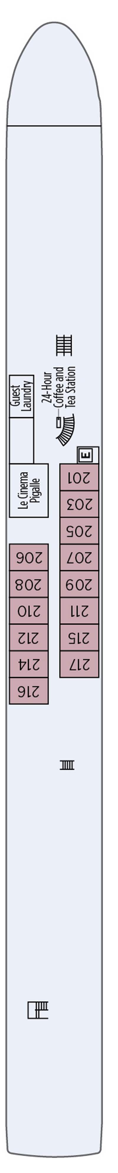 Le Countesse (Deck 1) deck plan for S.S. Antoinette