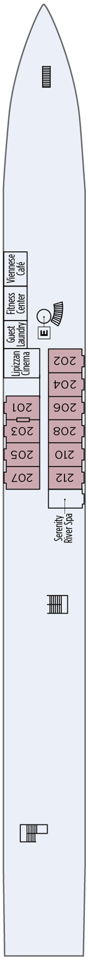 Bavarian (Deck 1) deck plan for S.S. Maria Theresa