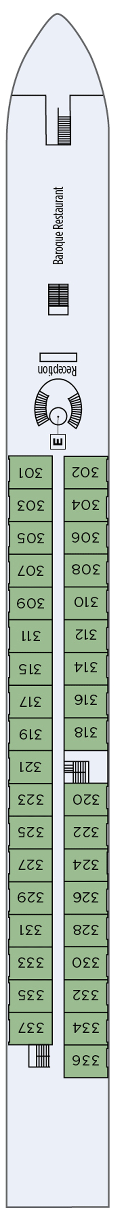 Schonbrunn (Deck 2) deck plan for S.S. Maria Theresa