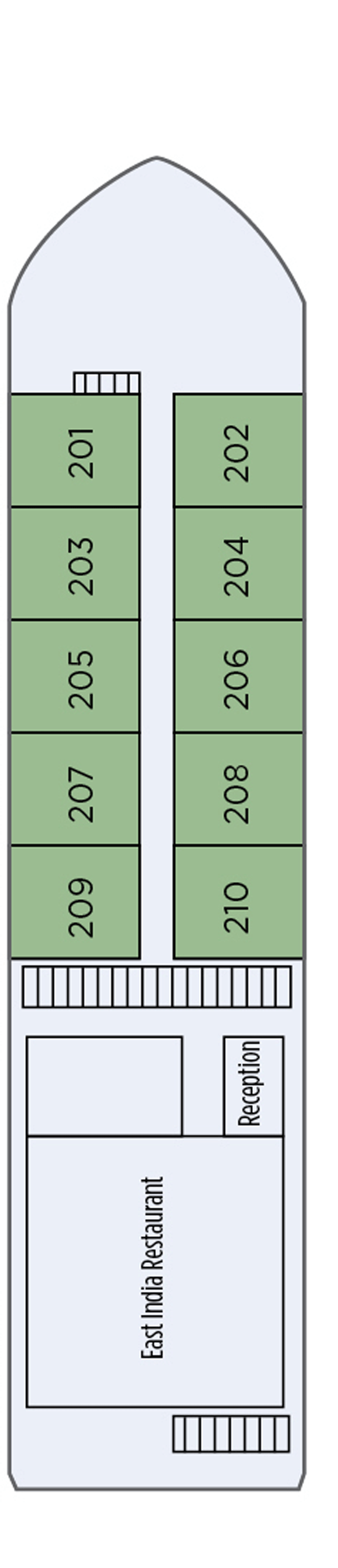 Main (Deck 1) deck plan for Ganges Voyager II