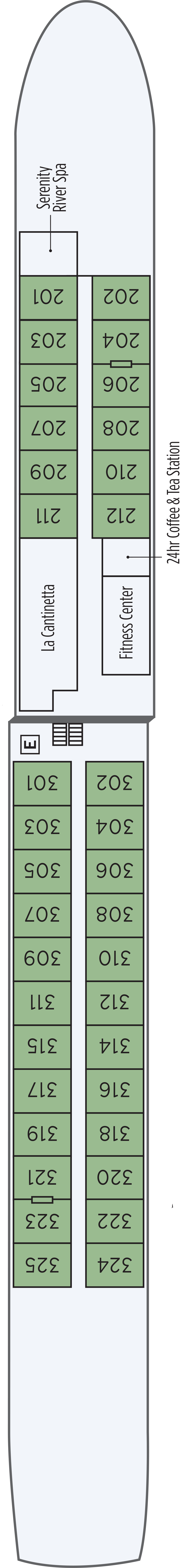 Burano & Mazzorbo (Deck 2) deck plan for S.S. La Venezia