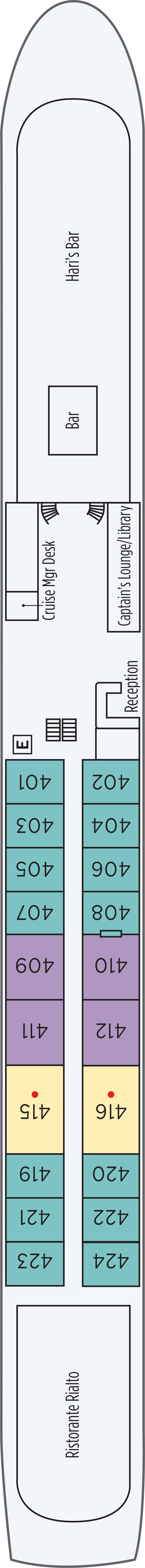 Murano (Deck 3) deck plan for S.S. La Venezia