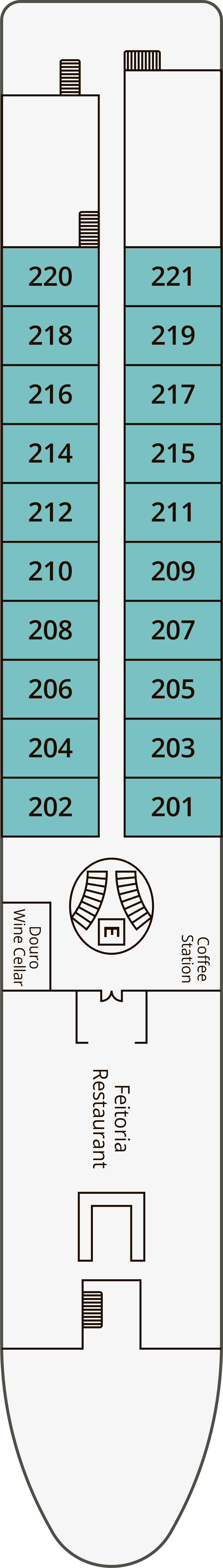 Cape Verde (Deck 2) deck plan for S.S. Sao Gabriel