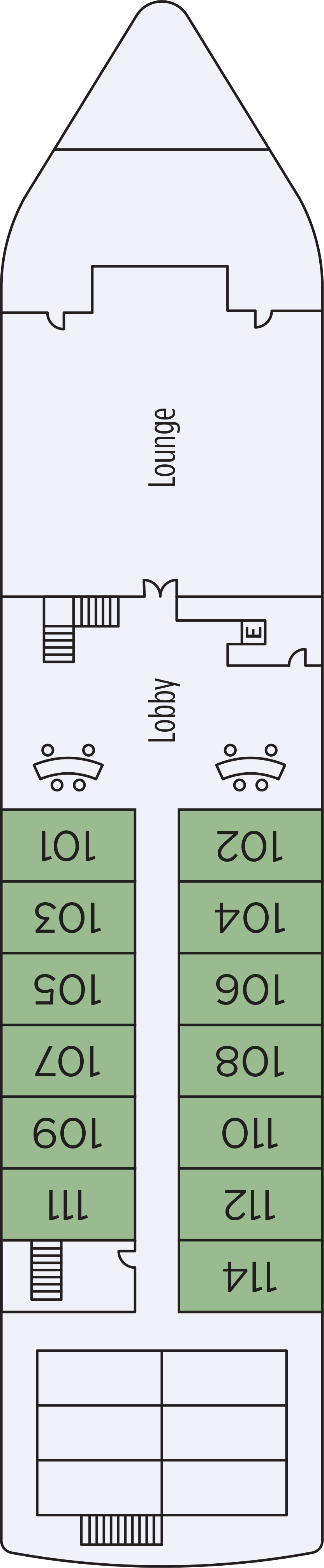 Dendera (Deck 2) deck plan for S.S. Sphinx 