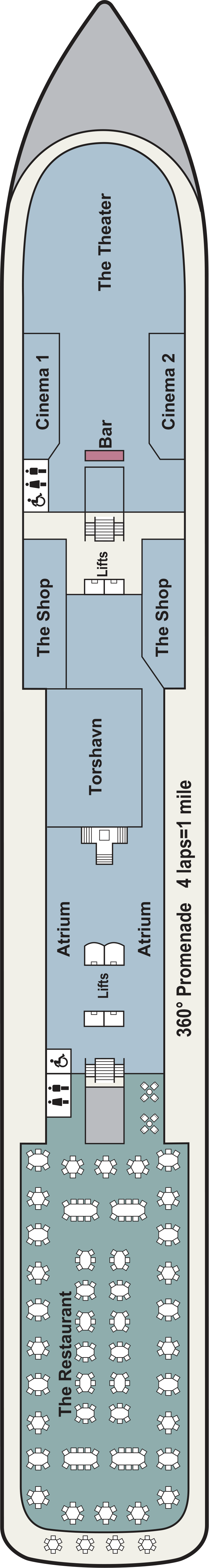 Deck 2 deck plan for Viking Orion