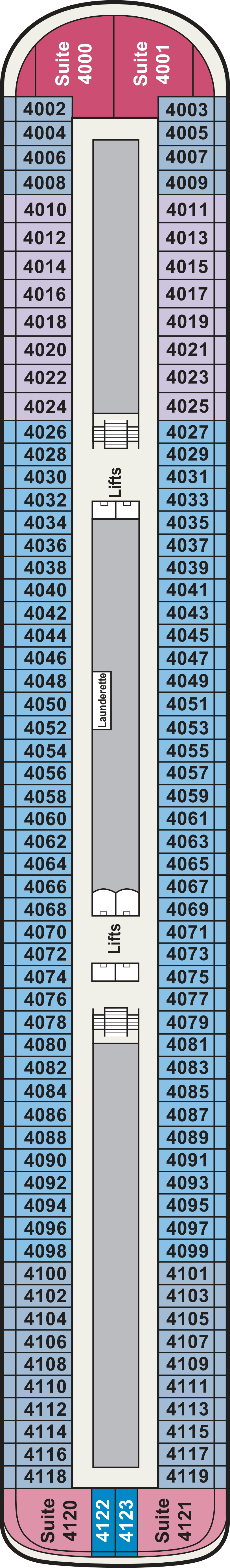 Deck 4 deck plan for Viking Orion