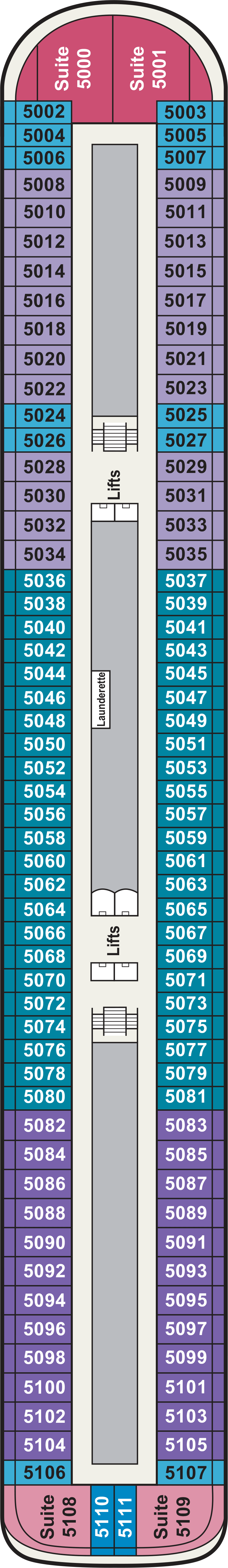 Deck 5 deck plan for Viking Orion