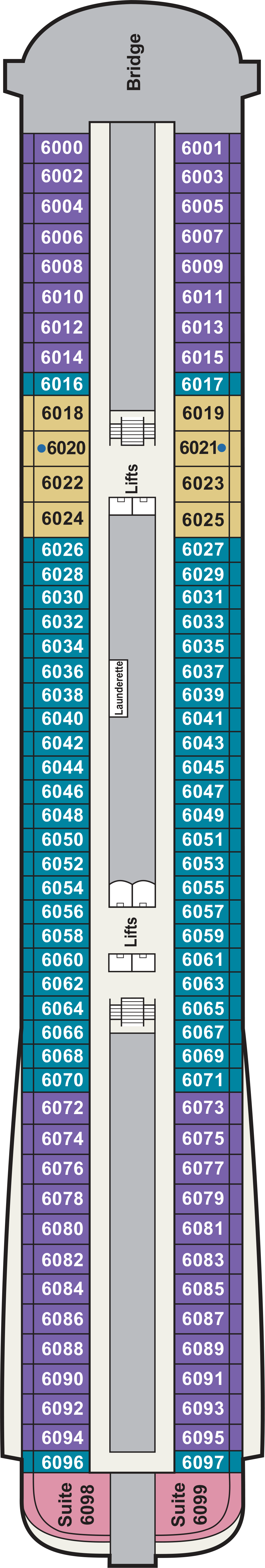 Deck 6 deck plan for Viking Orion