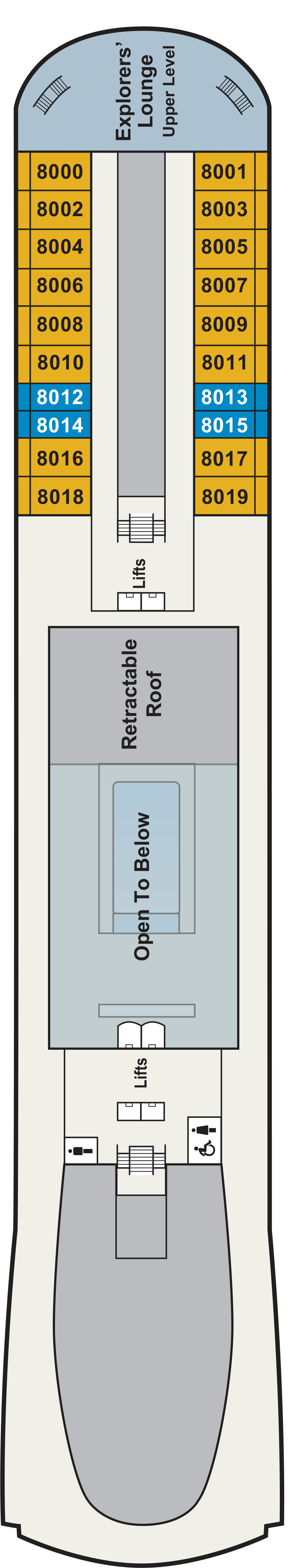 Deck 8 deck plan for Viking Orion