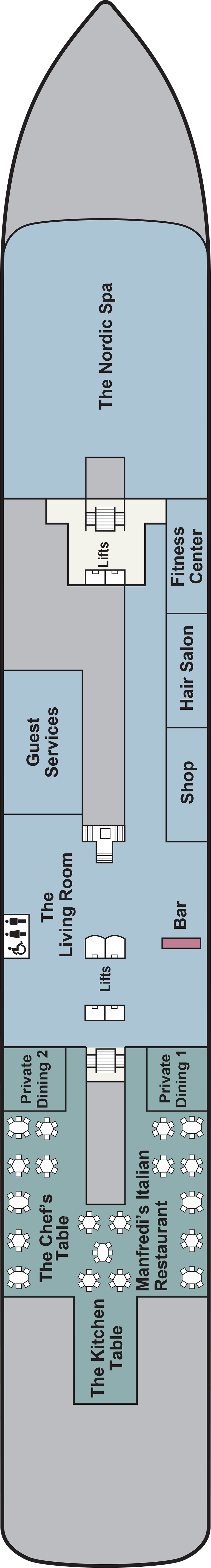 Deck 1 deck plan for Viking Sea