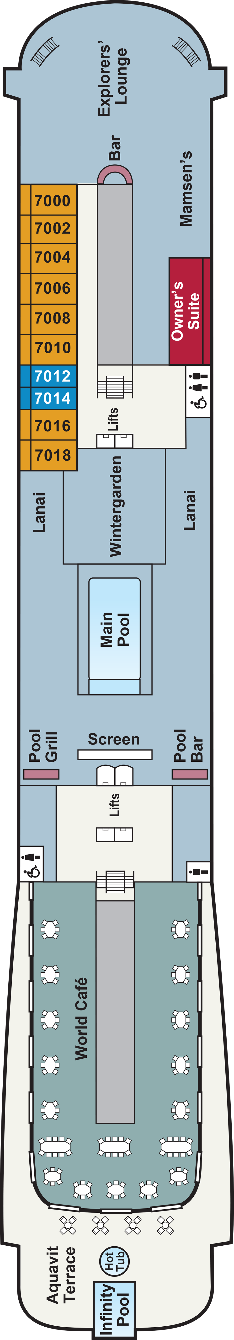 Deck 7 deck plan for Viking Sea