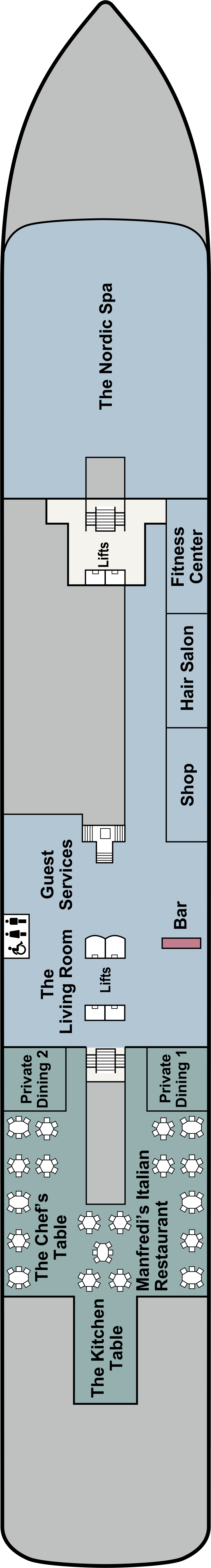 Deck 1 deck plan for Viking Mars