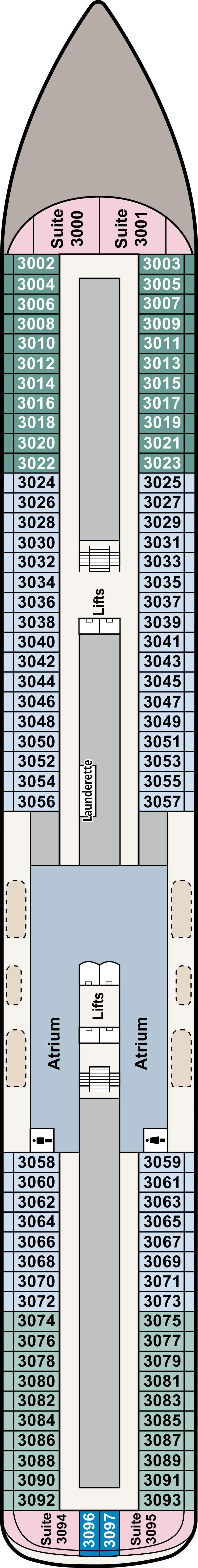 Deck 3 deck plan for Viking Mars