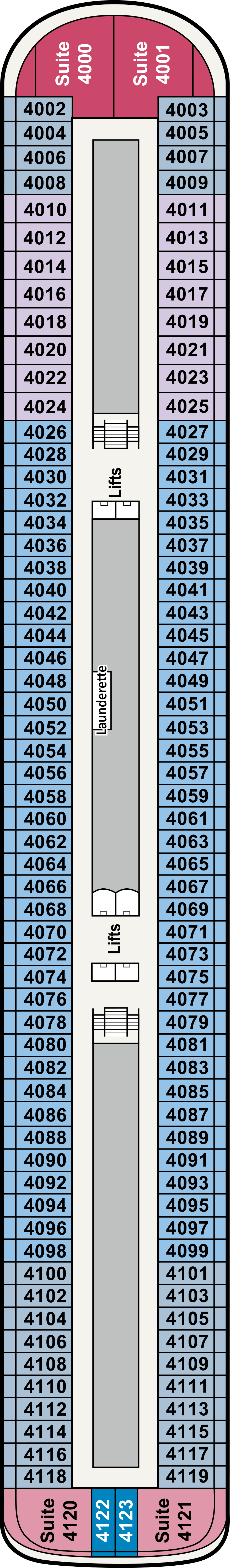 Deck 4 deck plan for Viking Mars