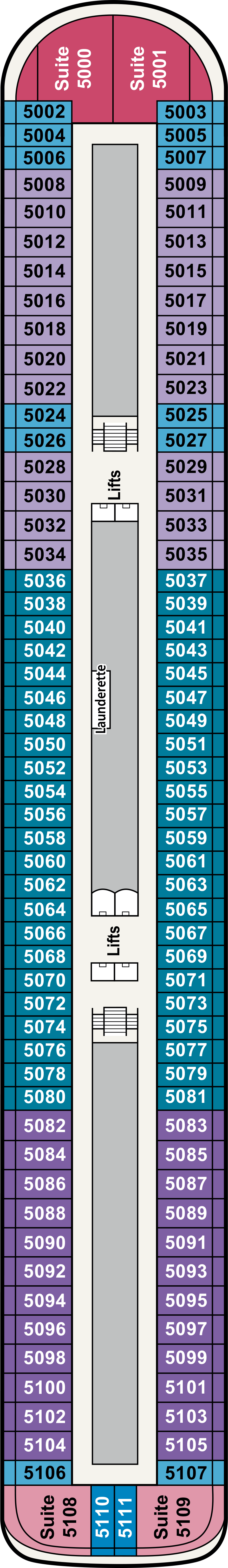 Deck 5 deck plan for Viking Mars