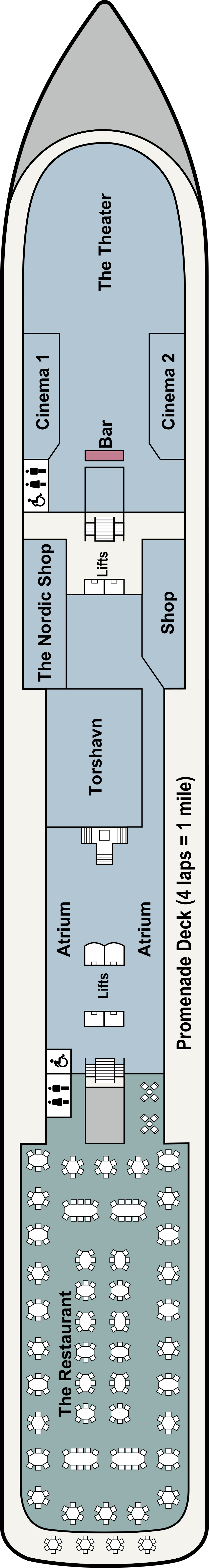 Deck 2 deck plan for Viking Neptune