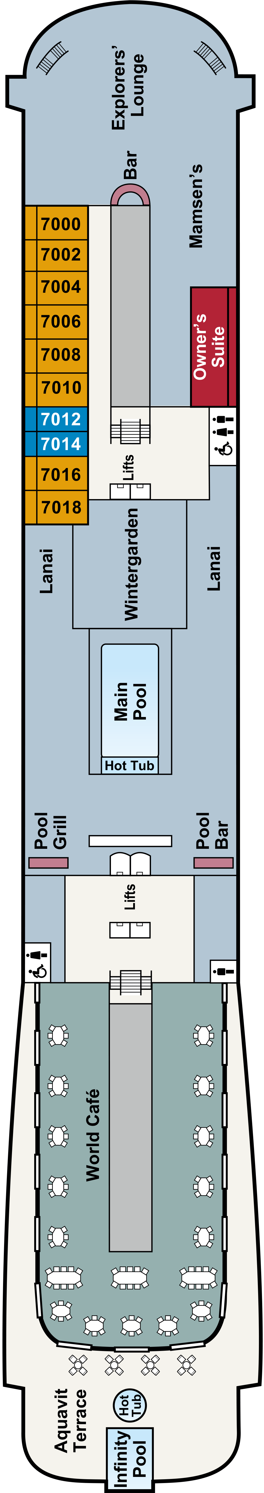 Deck 7 deck plan for Viking Saturn