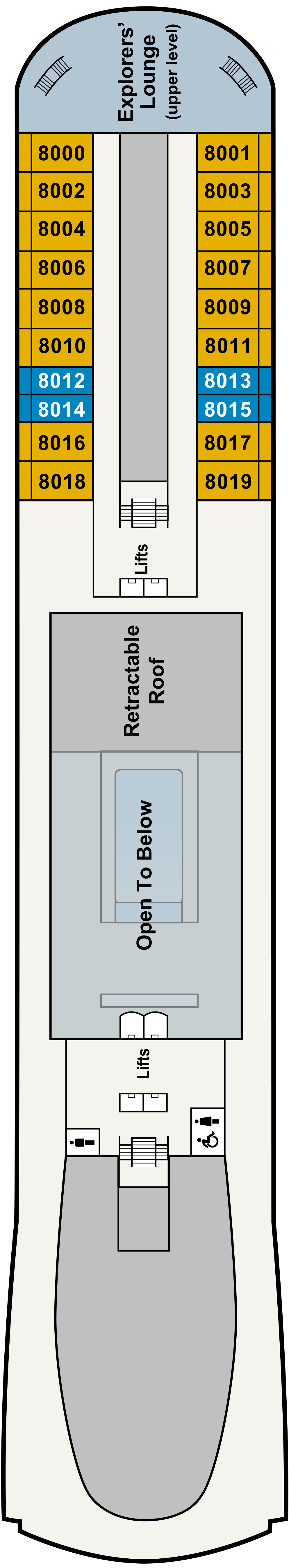 Deck 8 deck plan for Viking Saturn