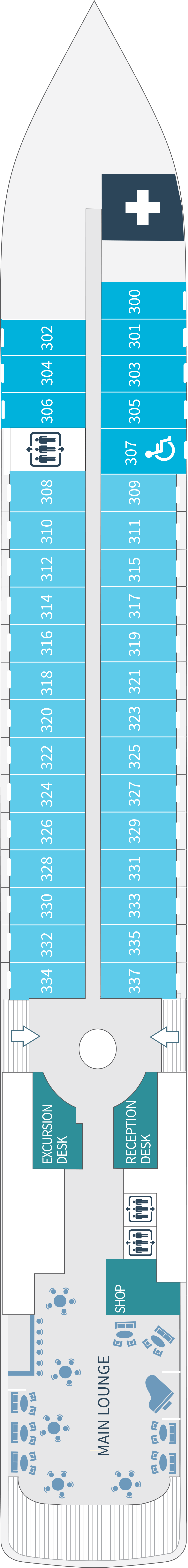 Deck 3 deck plan for Le Boreal 