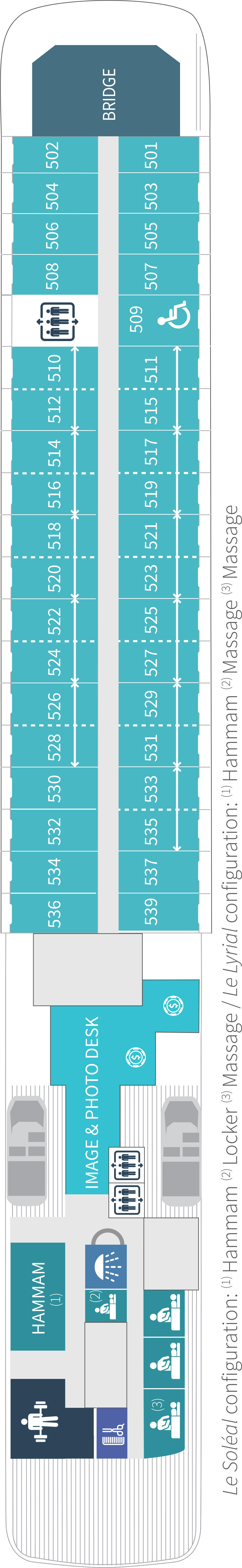 Deck 5 deck plan for Le Boreal 