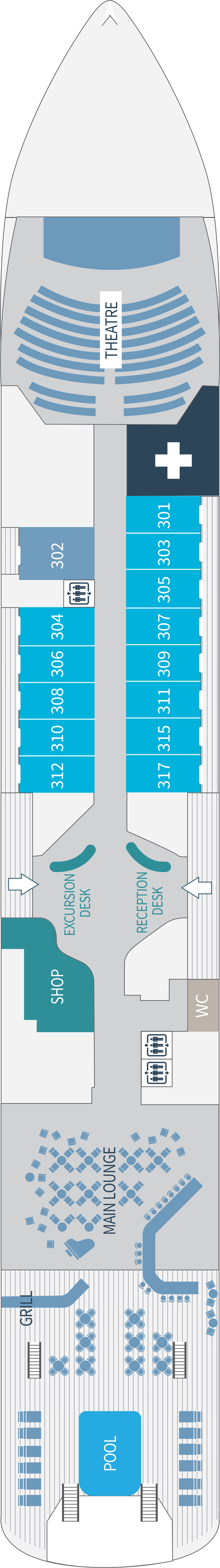Deck 3 deck plan for Le Champlain