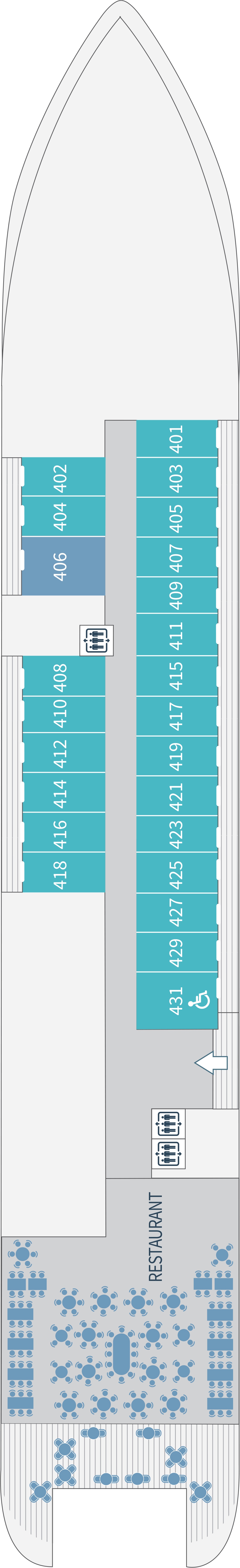 Deck 4 deck plan for Le Champlain