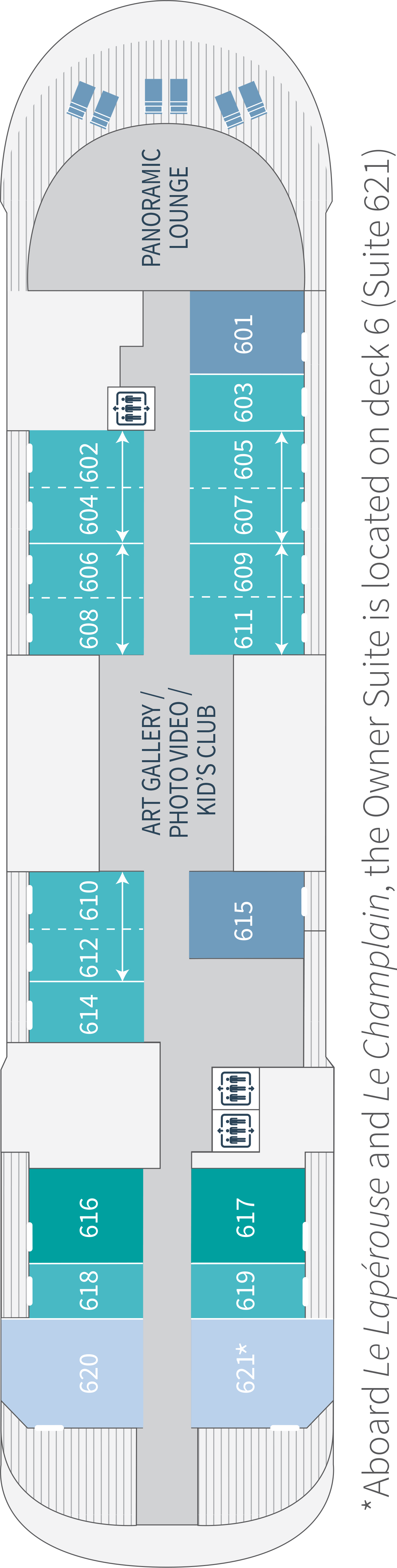 Deck 6 deck plan for Le Champlain