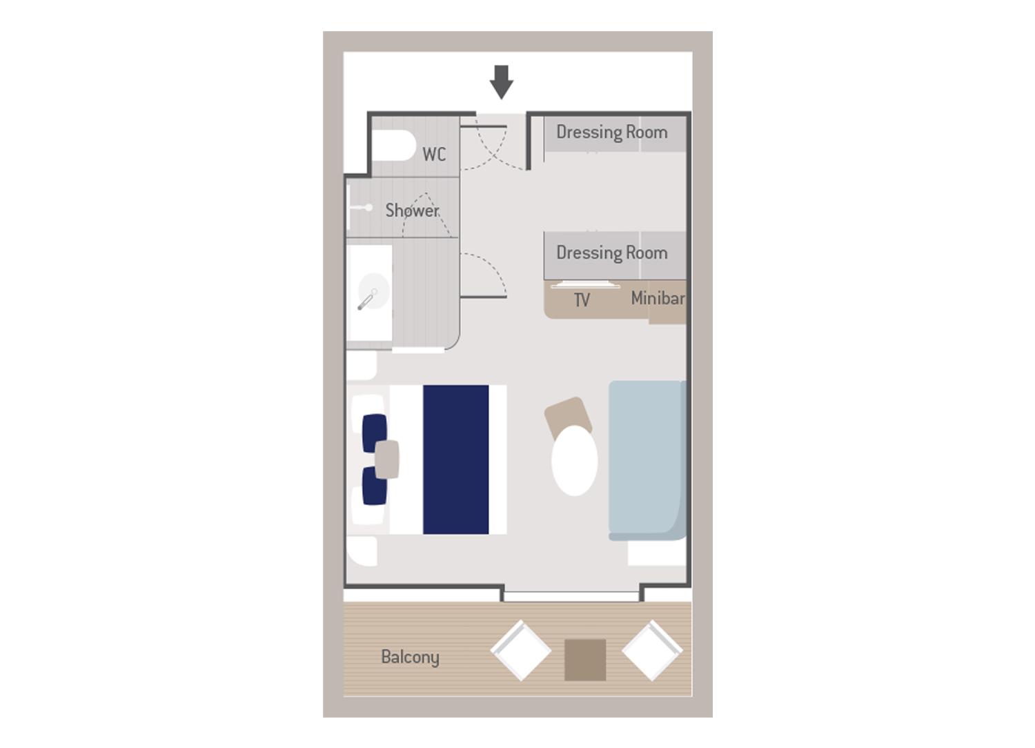 Deluxe Suite stateroom on Le Champlain