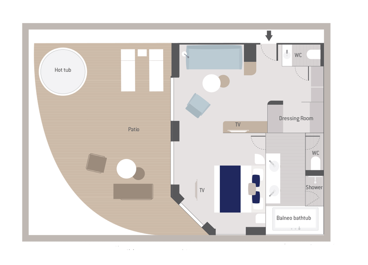 Owner's Suite stateroom on Le Champlain