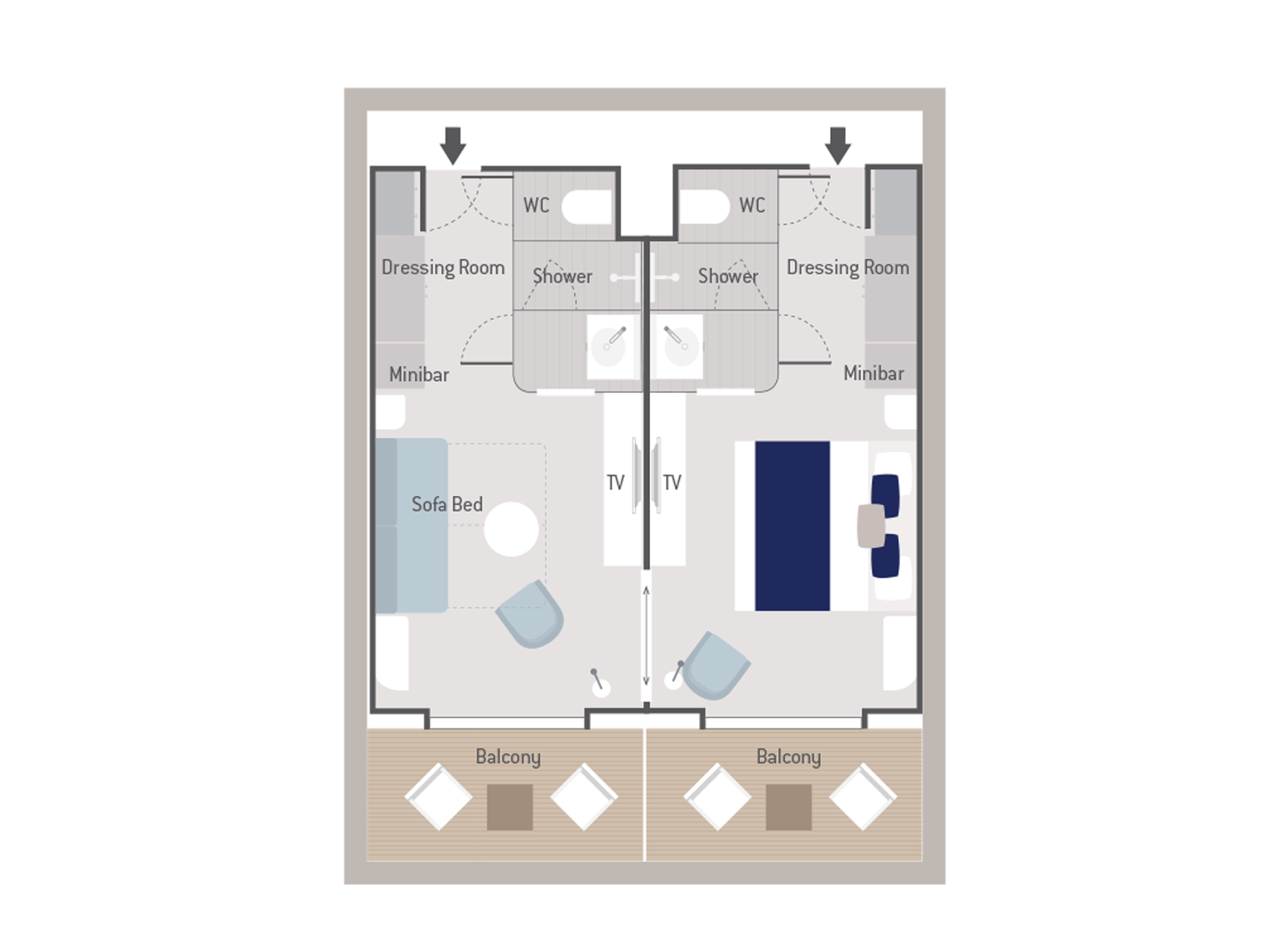 Prestige Suite stateroom on Le Champlain