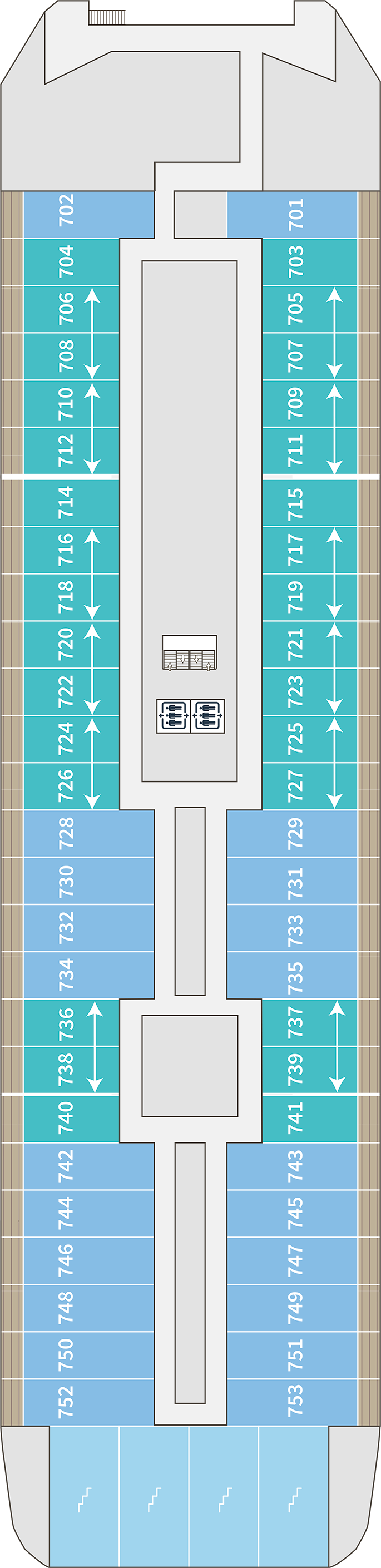 Deck 7 deck plan for Le Commandant Charcot