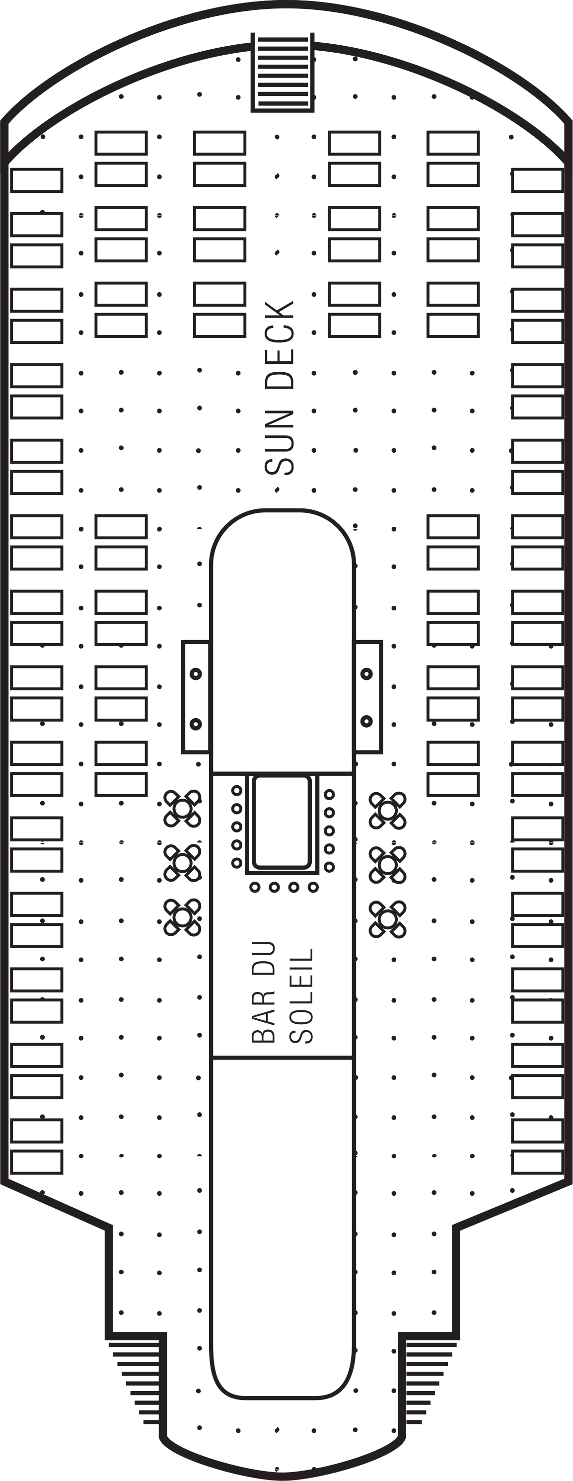 Deck 9 deck plan for m/s Paul Gauguin