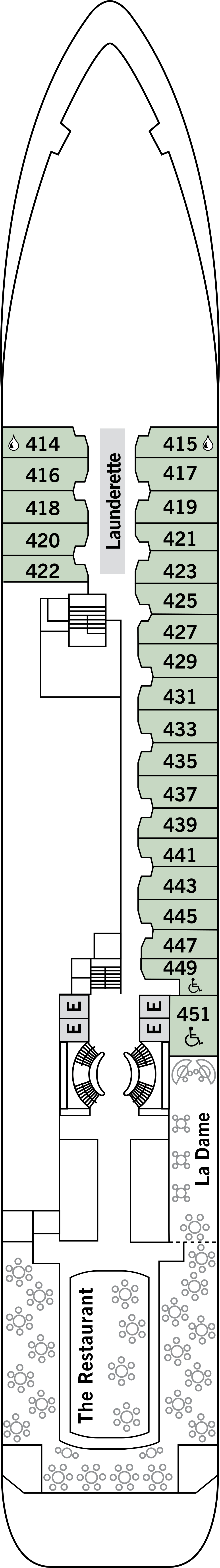 Deck 4 deck plan for Silver Cloud