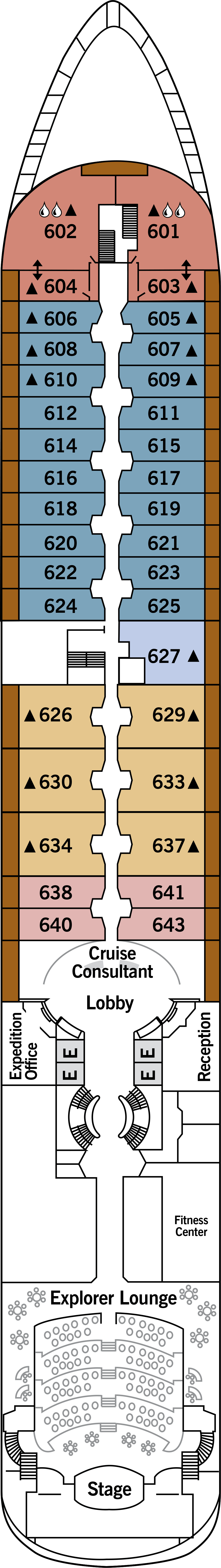 Deck 6 deck plan for Silver Cloud