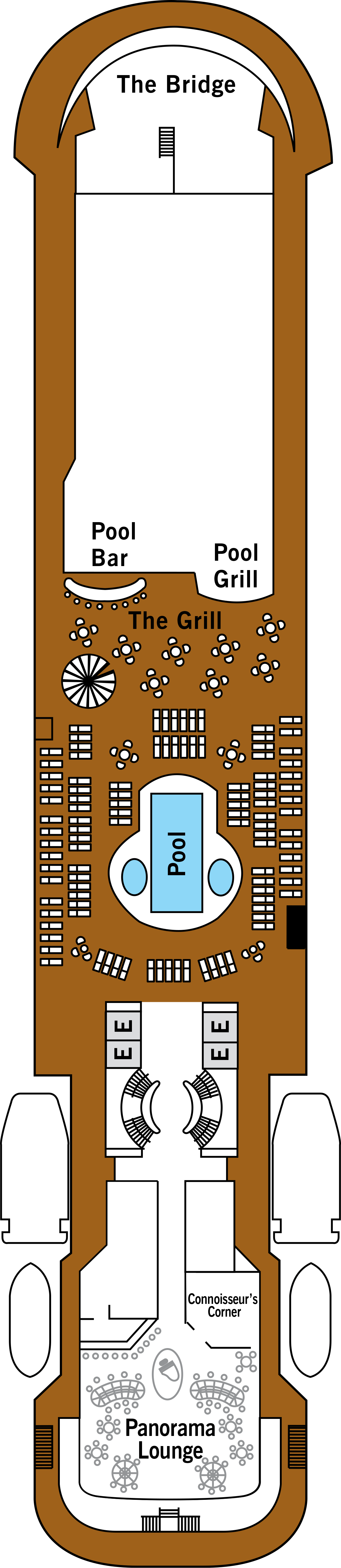 Deck 8 deck plan for Silver Cloud