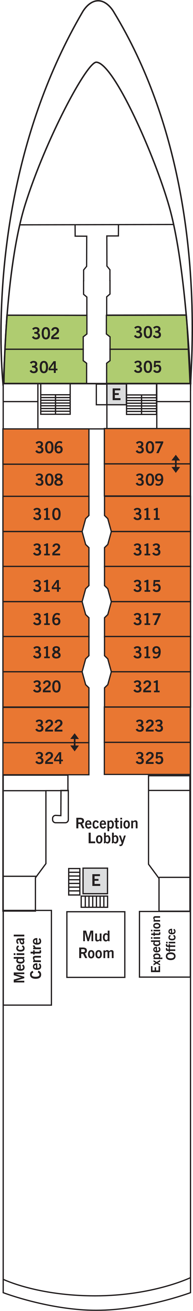 Deck 3 deck plan for Silver Explorer
