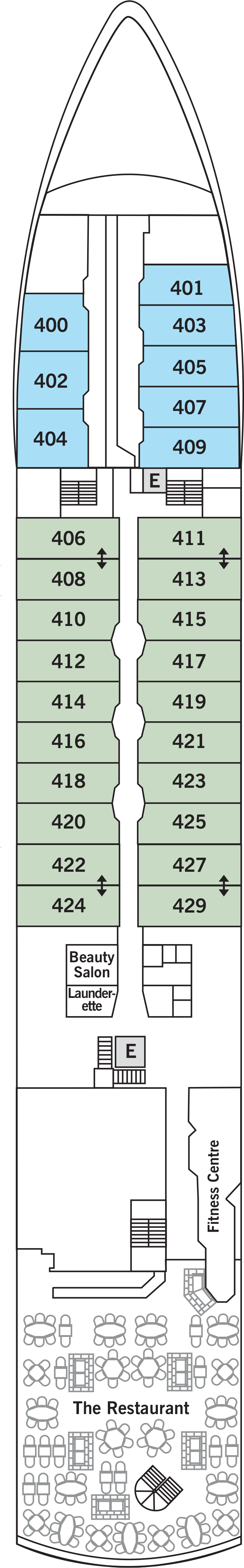 Deck 4 deck plan for Silver Explorer