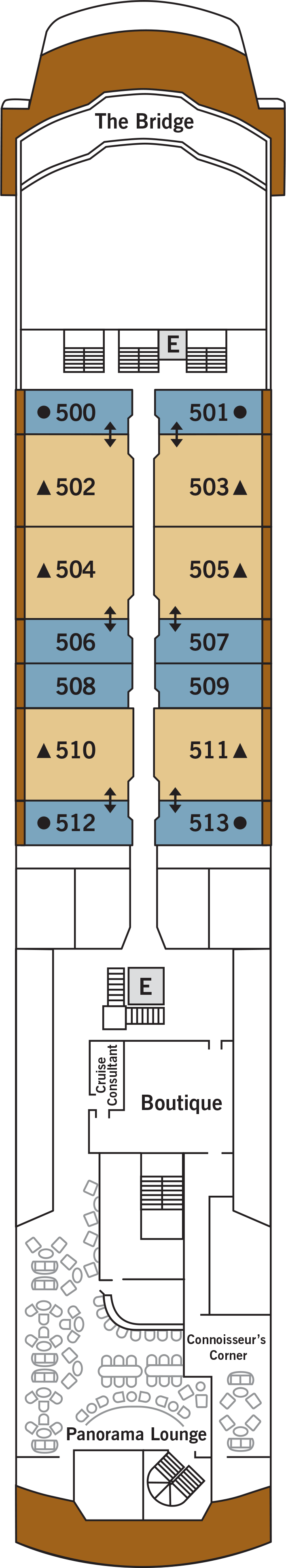 Deck 5 deck plan for Silver Explorer