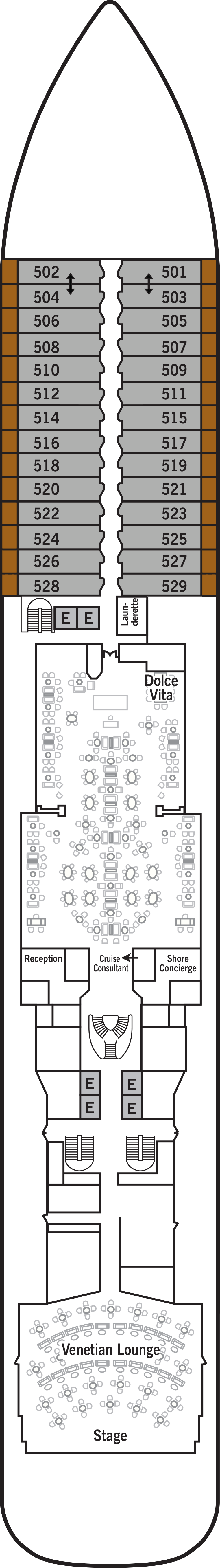 Deck 5 deck plan for Silver Muse