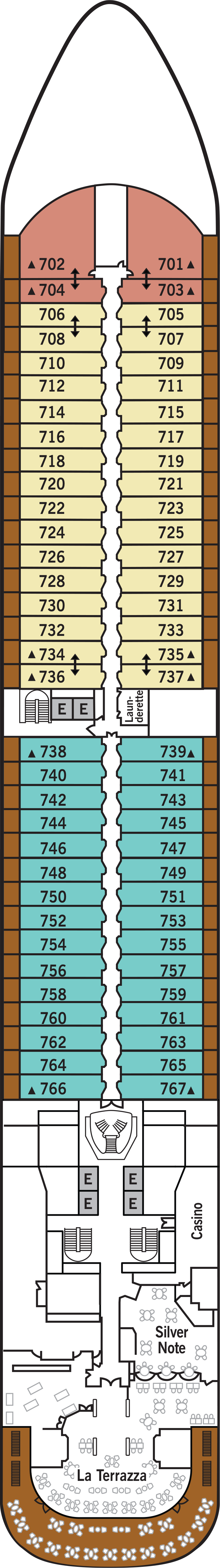 Deck 7 deck plan for Silver Muse