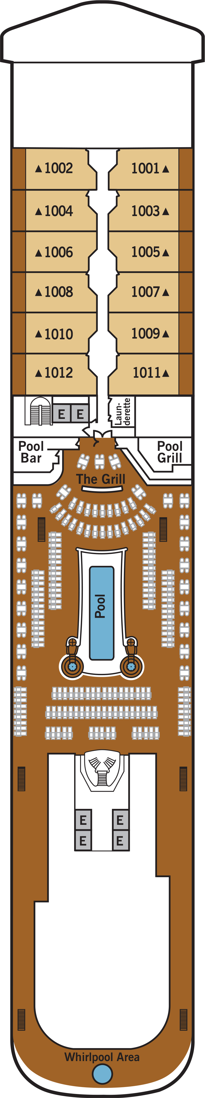 Deck 10 deck plan for Silver Spirit