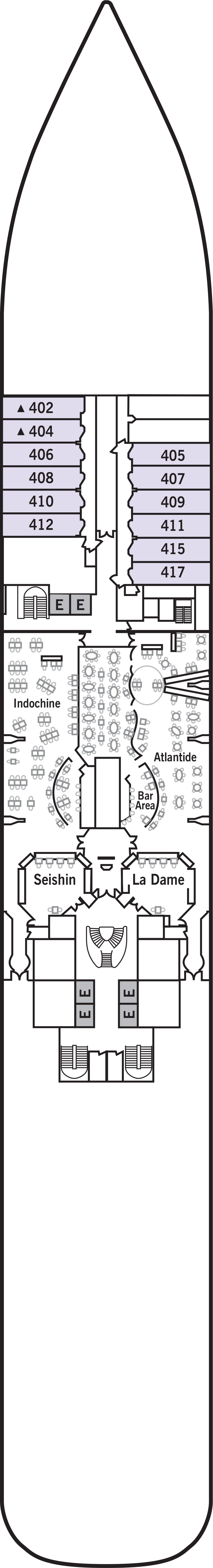 Deck 4 deck plan for Silver Spirit