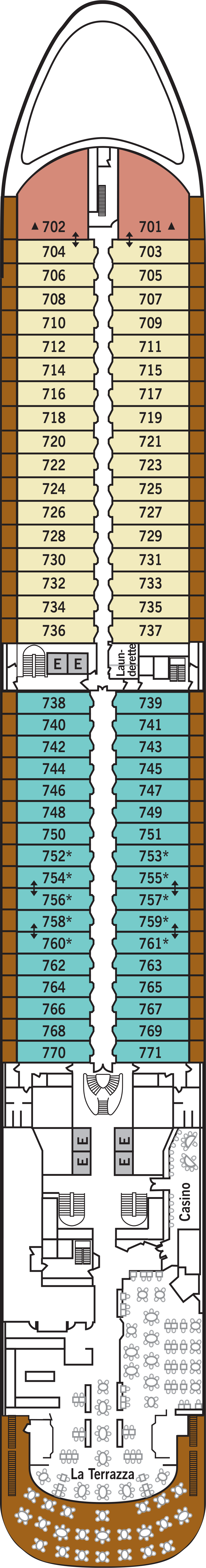 Deck 7 deck plan for Silver Spirit