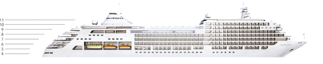 Where Deck 4 is on Silver Spirit