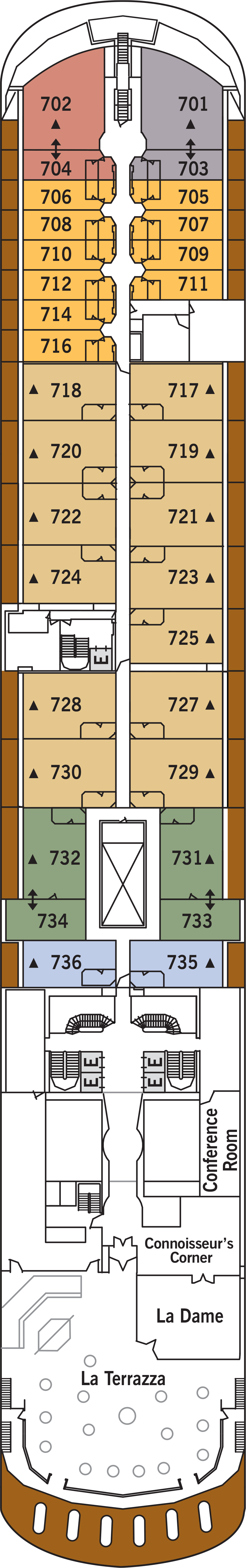 Deck 7 deck plan for Silver Whisper