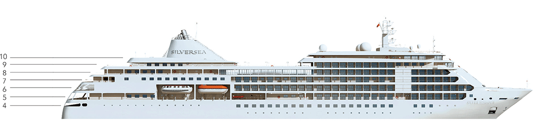 Where Deck 4 is on Silver Whisper