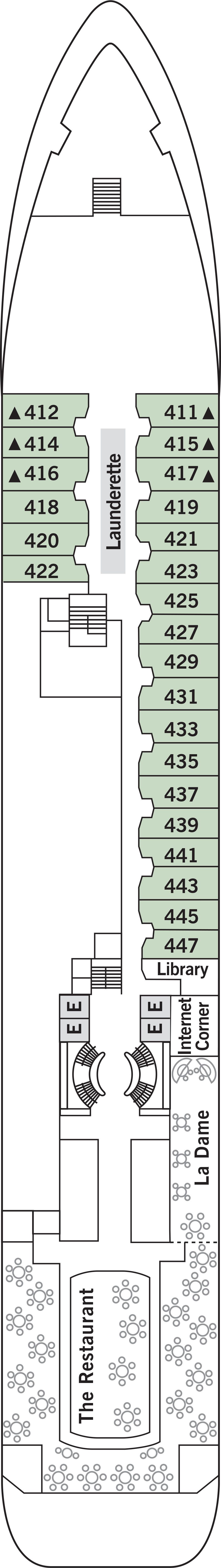 Deck 4 deck plan for Silver Wind