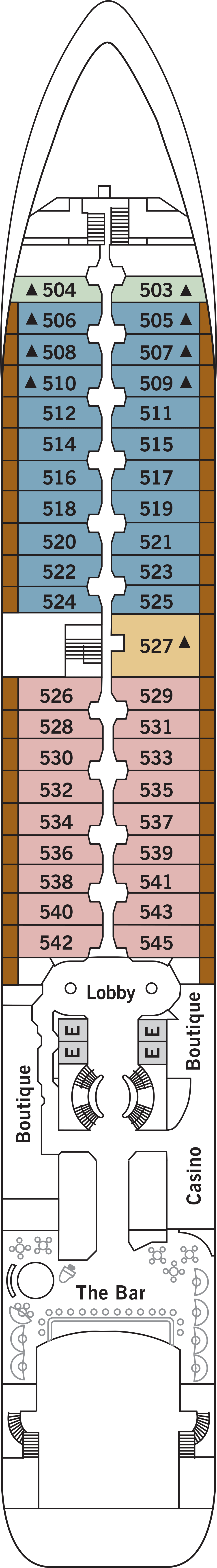 Deck 5 deck plan for Silver Wind