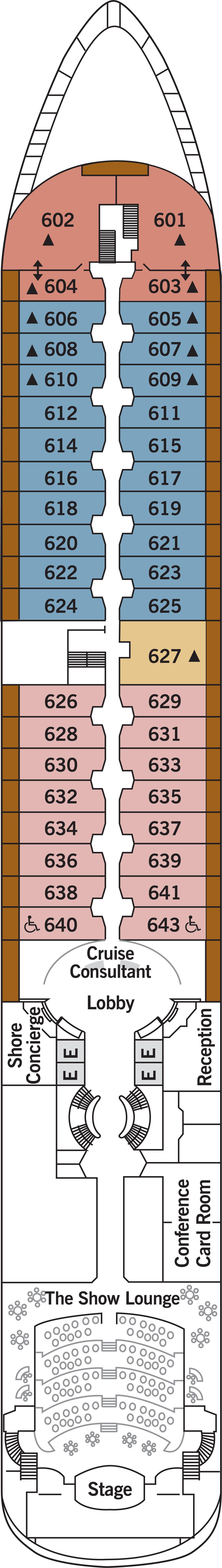 Deck 6 deck plan for Silver Wind