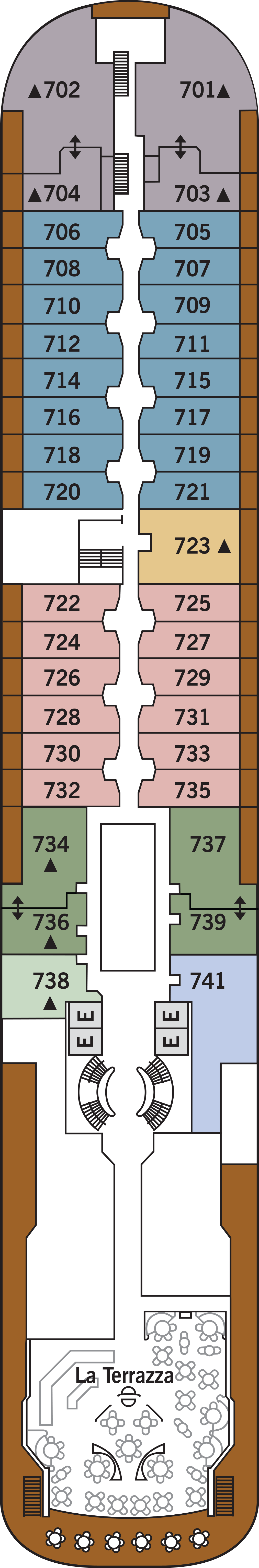 Deck 7 deck plan for Silver Wind